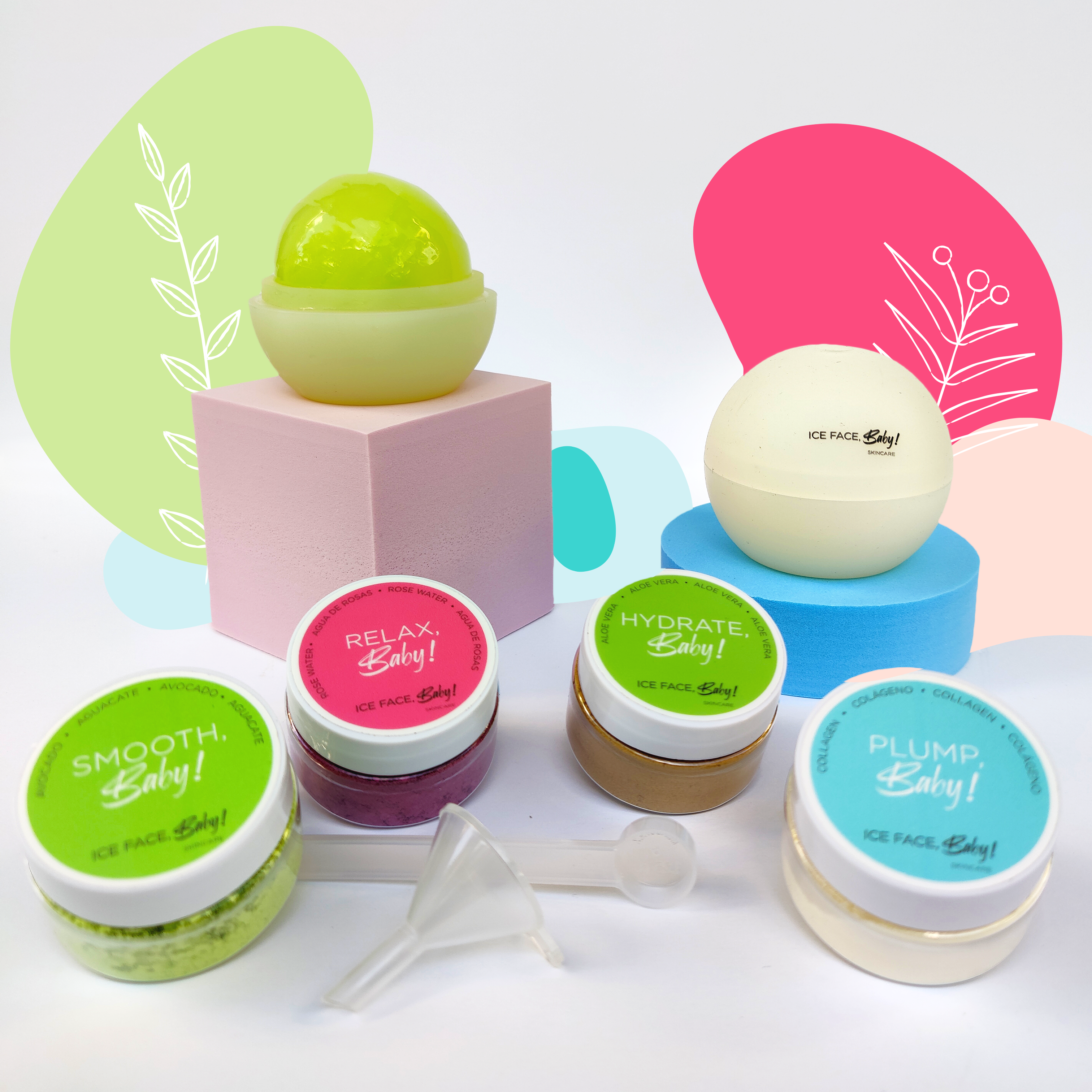 Lux Kit! - Rose water, Aloe Vera, Avocado & Collagen for Face Icing (8-Month Supply)